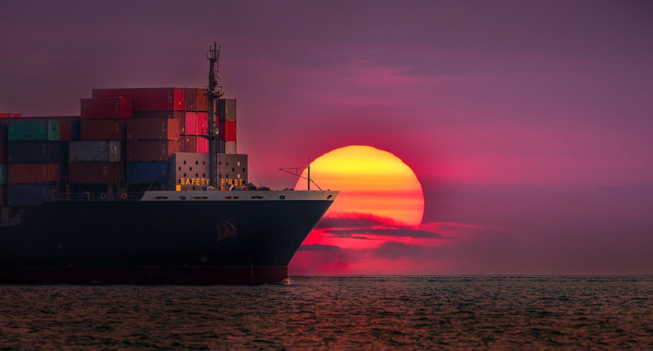 Ship sunset